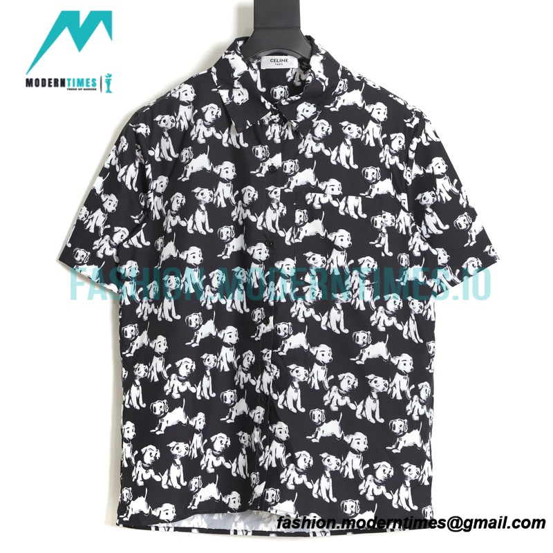 Celine - 22ss Ski Limited Puppy Shirt Short Sleeve Celine - 22ss Ski Limited Puppy Shirt Short Sleeve